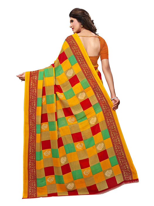 Yellow, Multi Color Georgette Saree