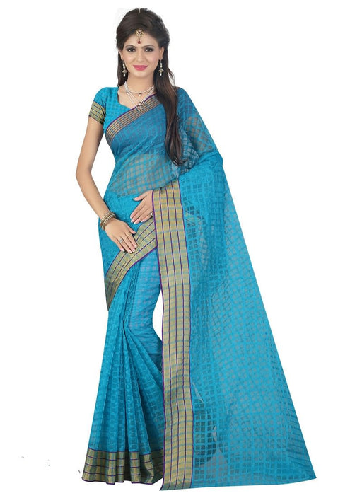 Blue,Golden Color Poly Silk Saree only in Bigswipe