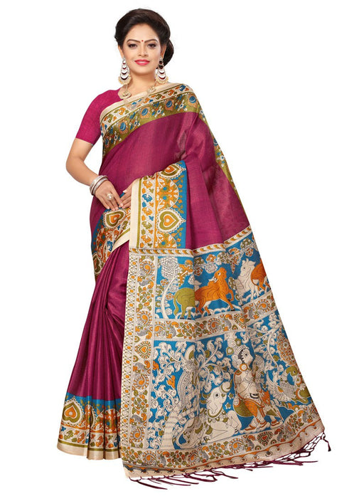 Magenta, Multi Color Art Silk Saree only in Bigswipe