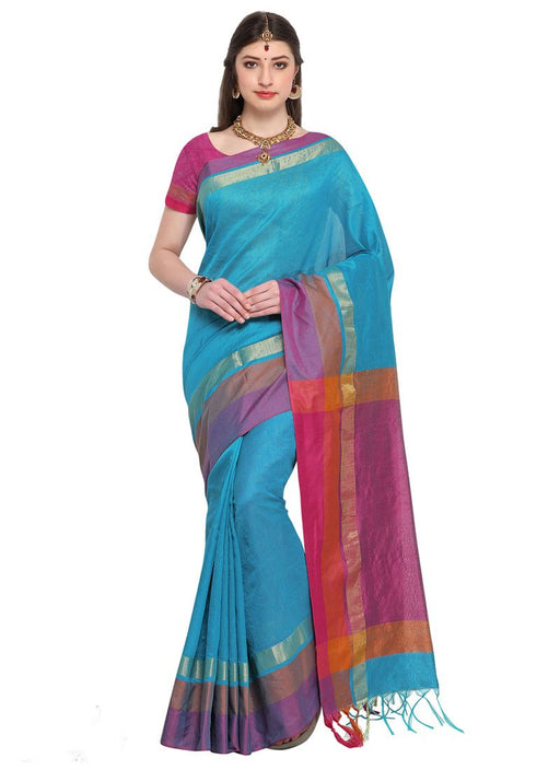 Blue Color Bhagalpuri Saree only in Bigswipe