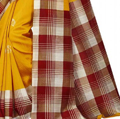 Printed Bhagalpuri Art Silk Yellow with Multicolor saree only in Bigswipe