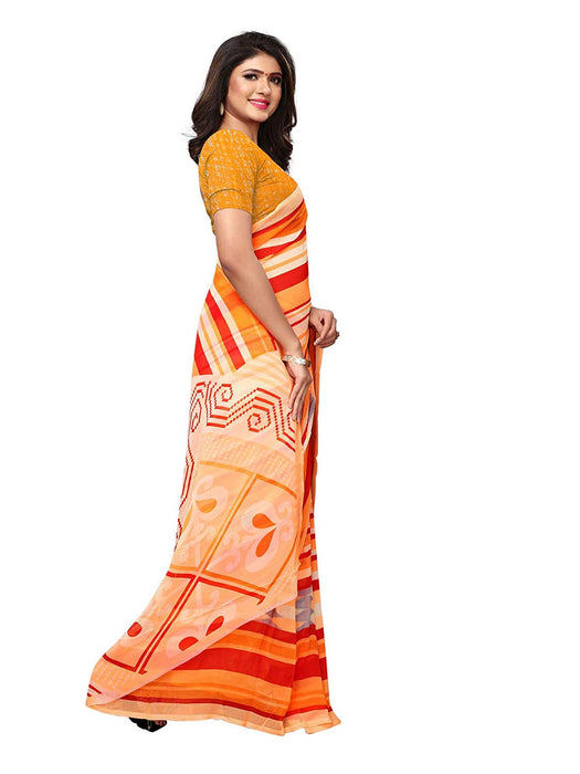 Orange, Red, Multi Color Georgette Saree only in Bigswipe