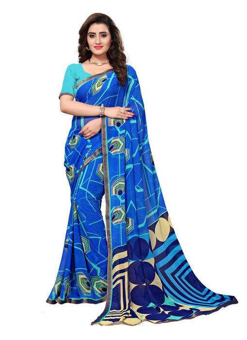 Blue, Multi Color  Georgette Saree only in Bigswipe