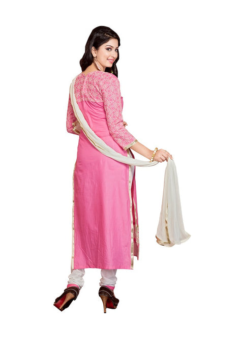 Women's Cotton Dress Material(MDMST08_Pink)