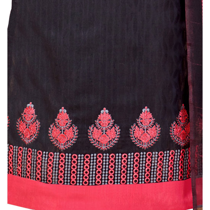 Cotton Jacquard Fabric Black Color Dress Material only in Bigswipe