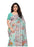 Turquoise, Grey, Multi Color Georgette Printed Work Saree