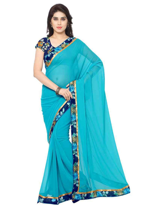 Blue Color Georgette Saree only in Bigswipe