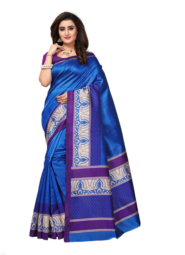 Blue, Purple Color  Poly Silk Saree only in Bigswipe