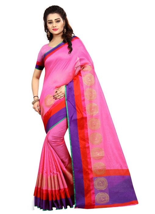 Pink Color  Bhagalpuri Silk Saree only in Bigswipe