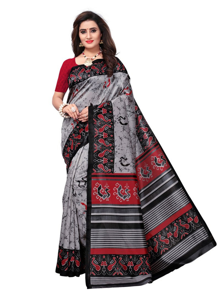 Black, Grey, Maroon Color  Poly Silk Saree only in Bigswipe