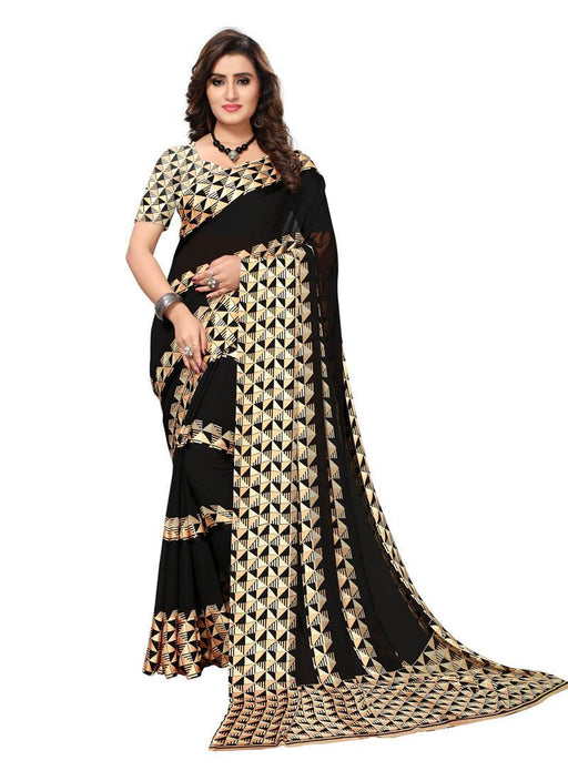 Black, Cream Color  Georgette Saree only in Bigswipe