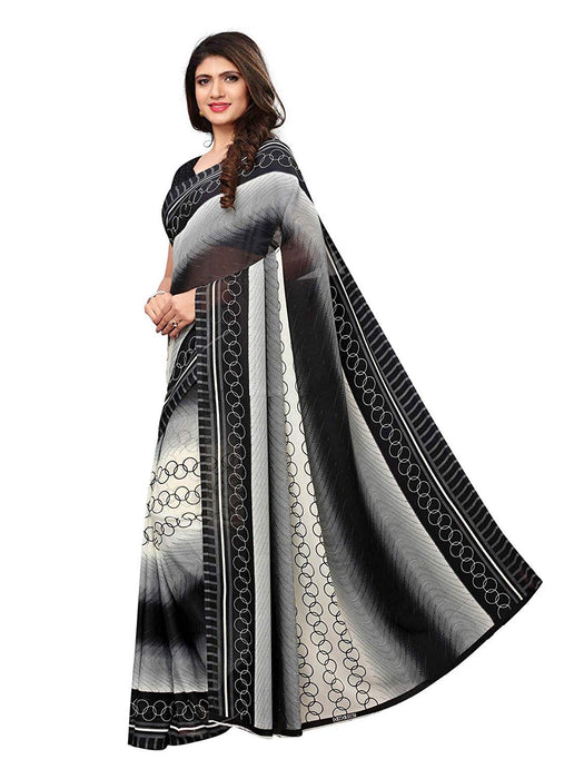 Black, White Color Georgette Saree only in Bigswipe