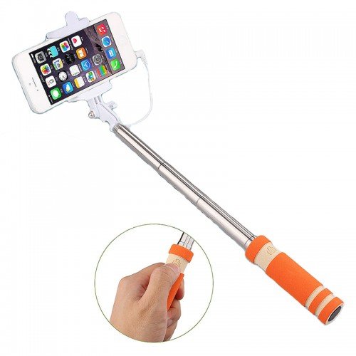 Extendable Mini Selfi Stick_Orange only in Bigswipe