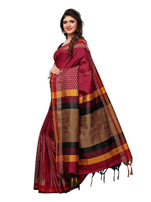 Maroon Color Tussar Silk (Art Silk) Saree only in Bigswipe