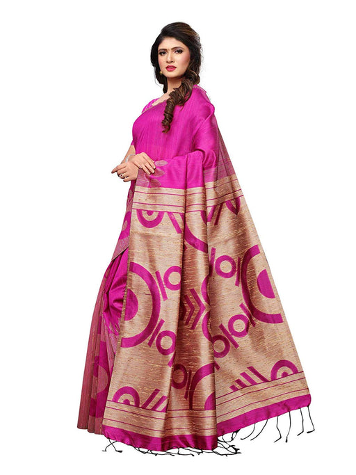 Pink Color Tussar Silk (Art Silk) Saree only in Bigswipe