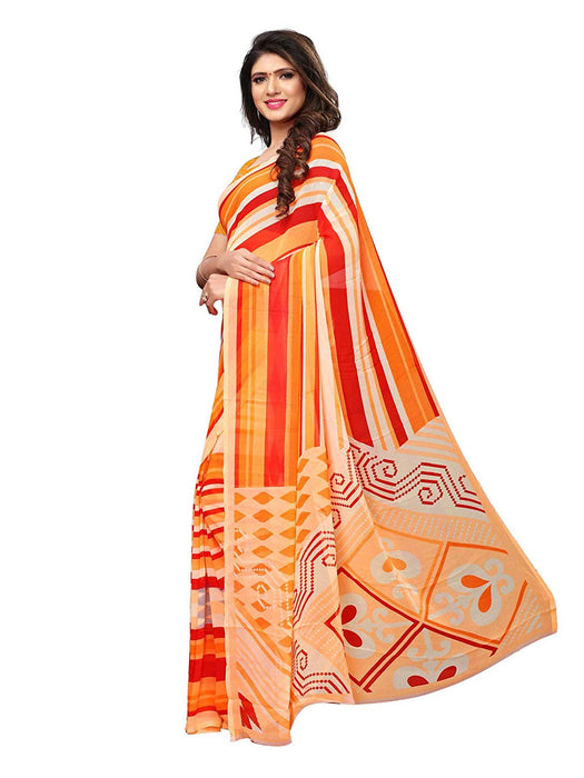 Orange, Red, Multi Color Georgette Saree only in Bigswipe