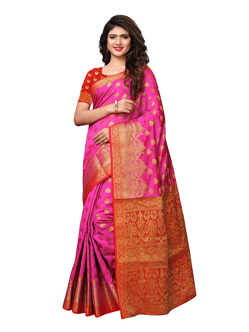 Pink Color Poly Silk Saree only in Bigswipe