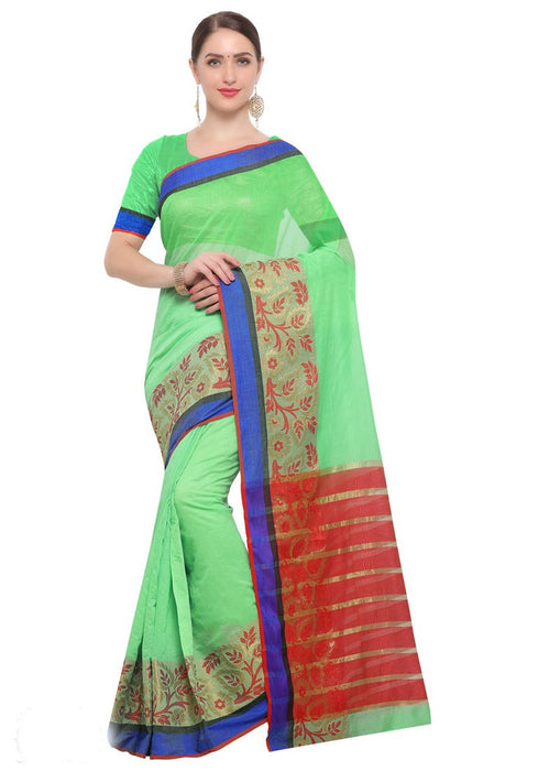 Green Color Chanderi Silk Saree only in Bigswipe