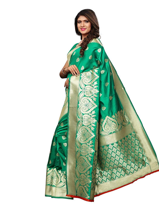 Green Color Poly Silk Saree only in Bigswipe