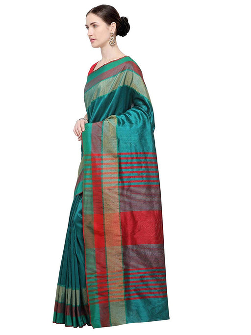 Turquoise Color Bhagalpuri Silk Saree