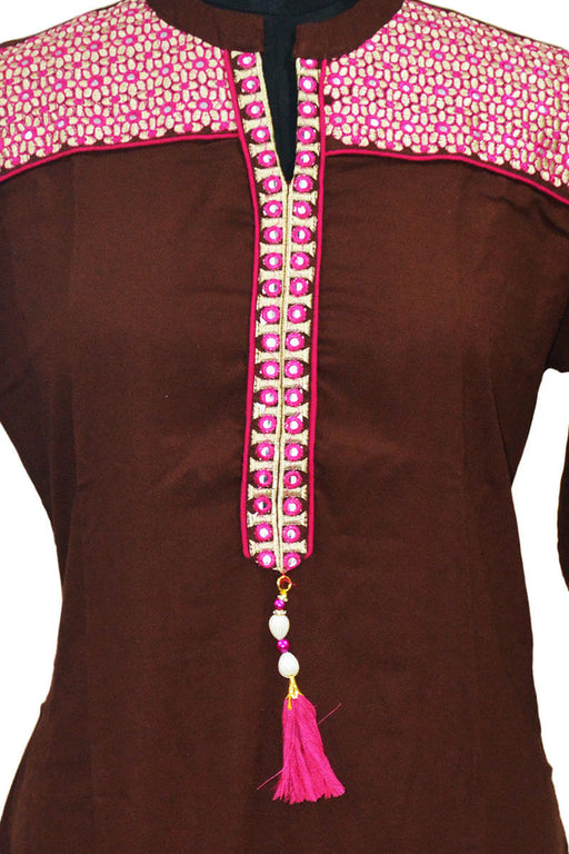 Rayon Embroidery With Mirror Work Kurti