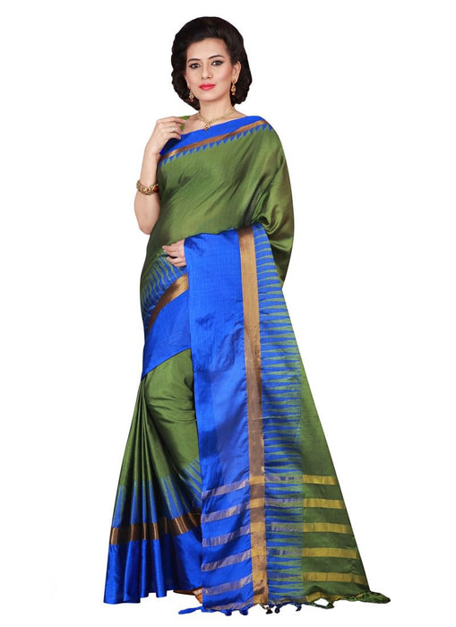 Green, Blue Color Poly Silk Saree only in Bigswipe