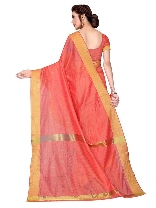 Peach Color Cotton Silk Saree only in Bigswipe