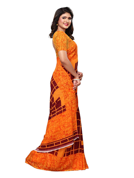 Maroon, Orange Color Georgette Saree only in Bigswipe