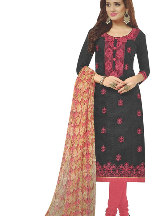 Embroidered Jacquard Cotton Unstitched Dress Material For Women only in Bigswipe