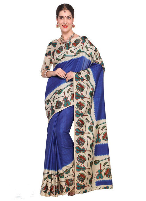 Blue, Beige Color Art Silk Saree only in Bigswipe