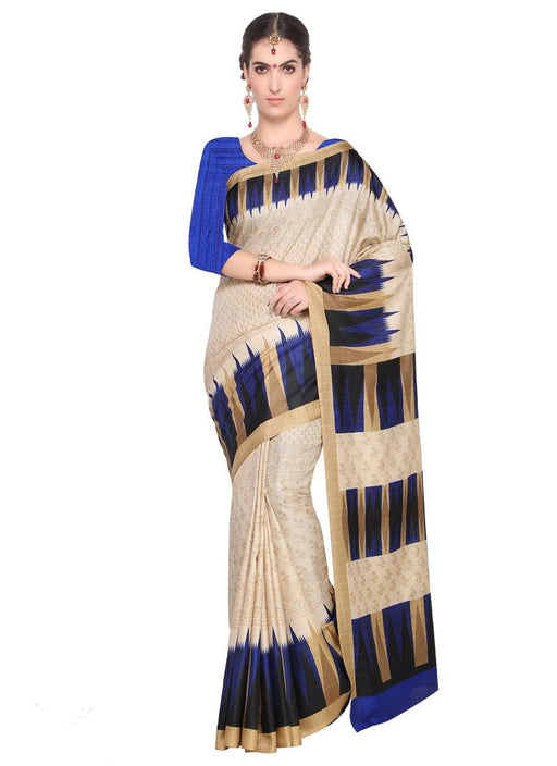 Beige, Blue Color Art Silk Saree only in Bigswipe