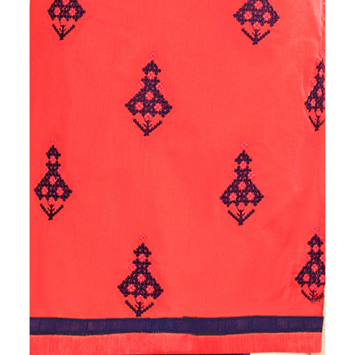 Glace Cotton Fabric Light Red Color Dress Material only in Bigswipe