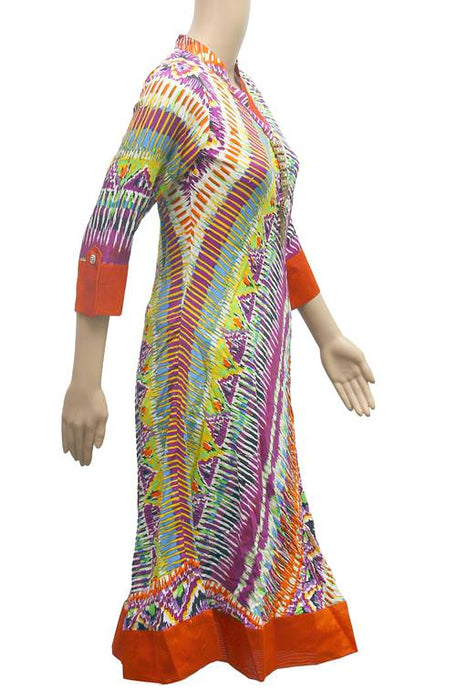 Pink &amp; Green Emboss Printed Rayon Kurti only in Bigswipe