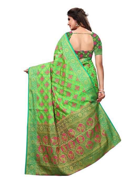 Green Color Poly Silk Saree only in Bigswipe