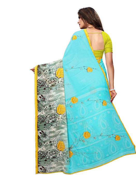 Blue, Multi Color Georgette Saree only in Bigswipe