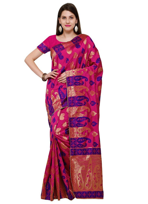 Pink Color Poly Silk Saree only in Bigswipe