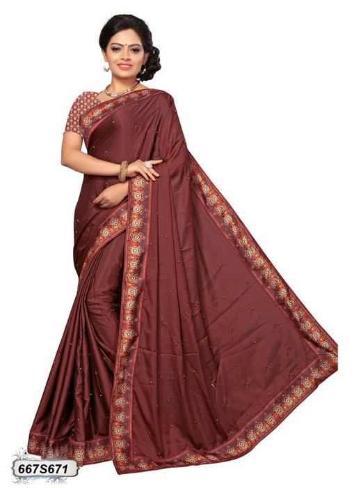 Brown Color Georgette Saree only in Bigswipe