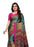 Turquoise, Magenta, Multi Color Shimmer Printed Work Saree