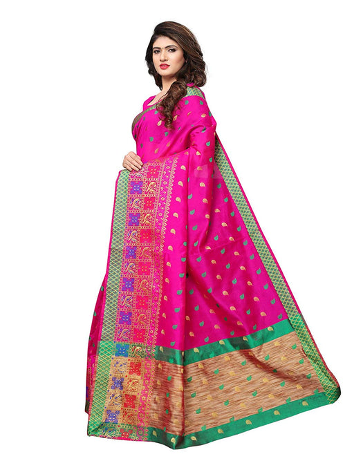 Pink Color Chanderi Silk Saree only in Bigswipe