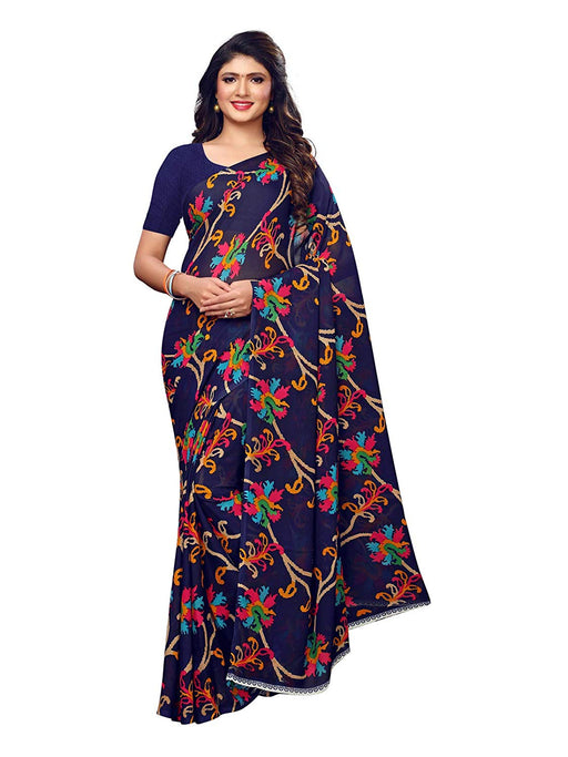 Navy Blue, Multi Color Georgette Saree only in Bigswipe