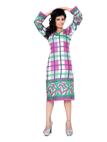 Multicolor Geometric Printed Casual Women&rsquo;s Kurti only in Bigswipe