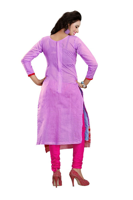 Womens Designer Purple Chanderi Partywear Salwar Suit Dress Material For Womens