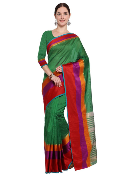 Green,Multi Color Poly Silk Saree only in Bigswipe