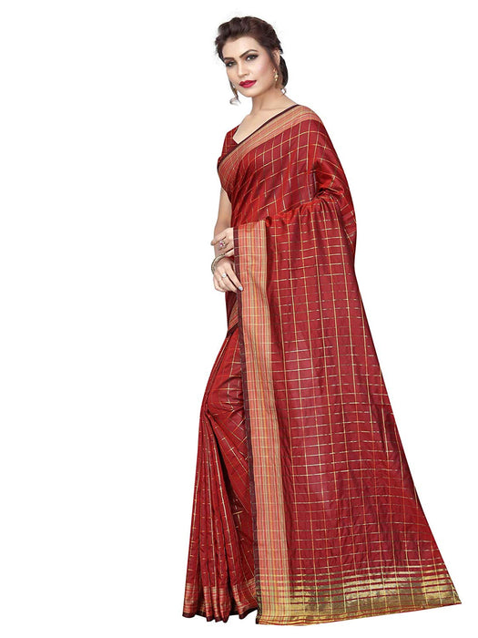 Maroon Color Poly Silk Saree only in Bigswipe