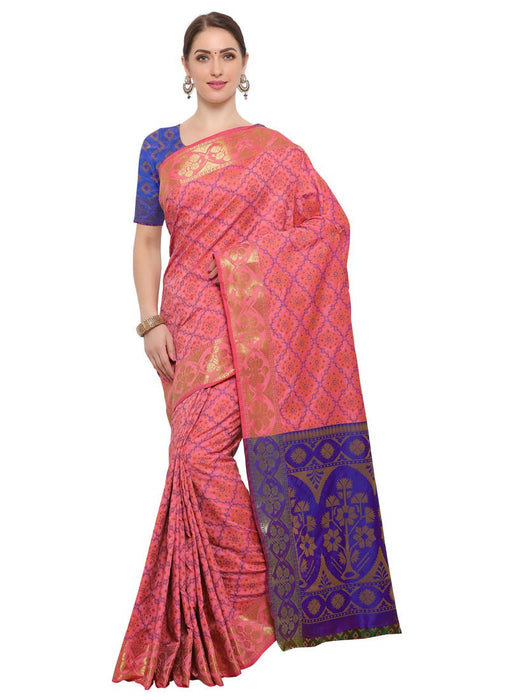 Peach Color Poly Silk Saree only in Bigswipe