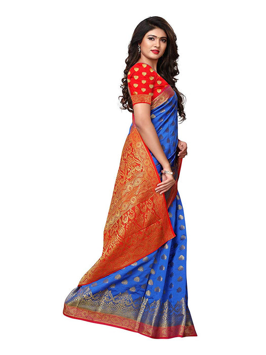 Blue Color Poly Silk Saree only in Bigswipe