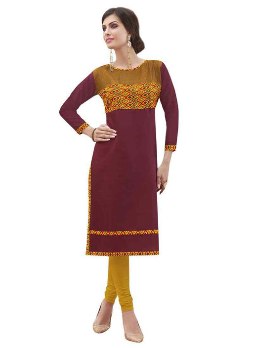 Maroon Color N/A Cotton Kurti only in Bigswipe