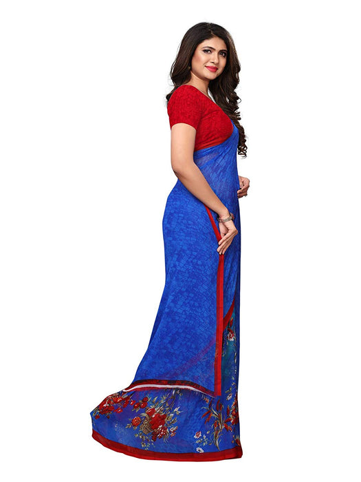 Blue, Multi Color Georgette Saree only in Bigswipe