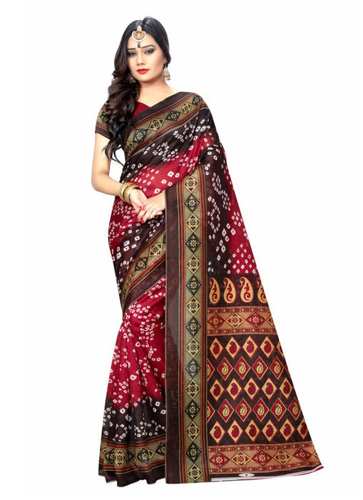 Maroon,Brown Color Art Silk Saree only in Bigswipe