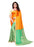 Orange, Green Color  Crushed Georgette Saree only in Bigswipe